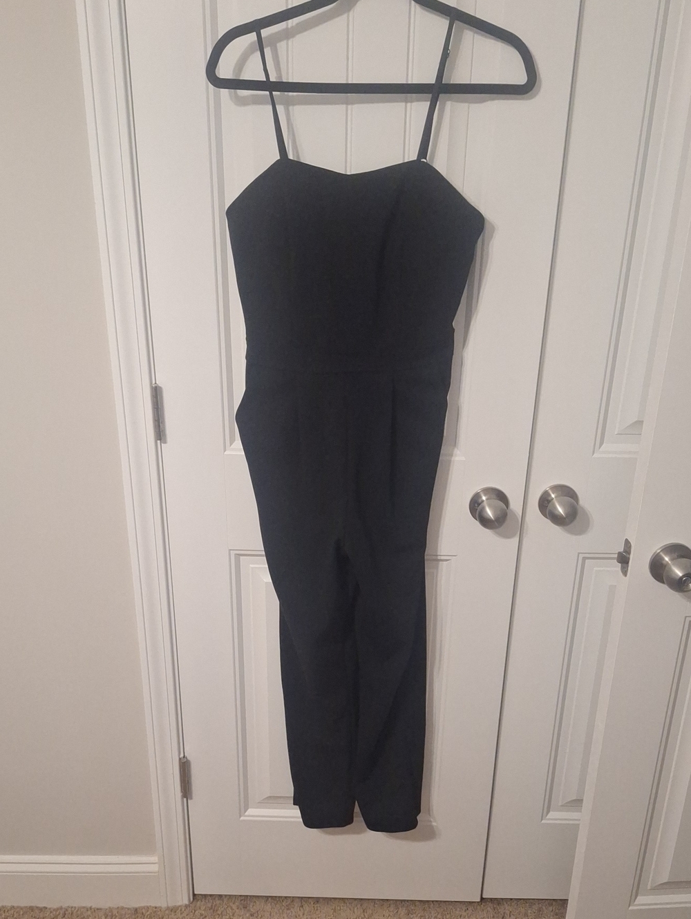 Charlotte Russe Black Spaghetti-Strap Jumpsuit